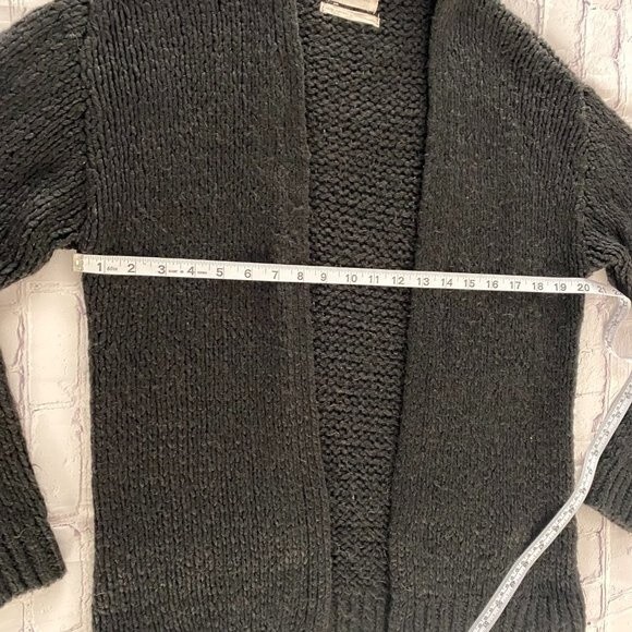 Urban Outfitters Black Chunky Knit Open Front Pockets Long Sleeve Cardigan XS - Picture 6 of 11